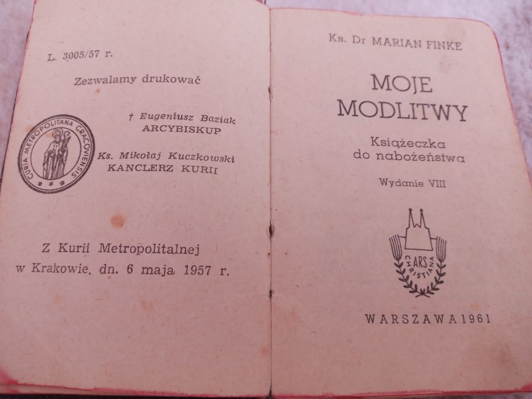 Książeczka Moje Modlitwy KS.Dr Marian Finke