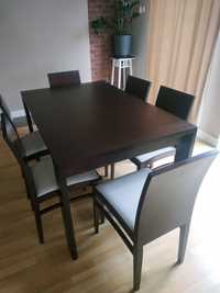 Stół drewniany i 6 krzeseł Paged