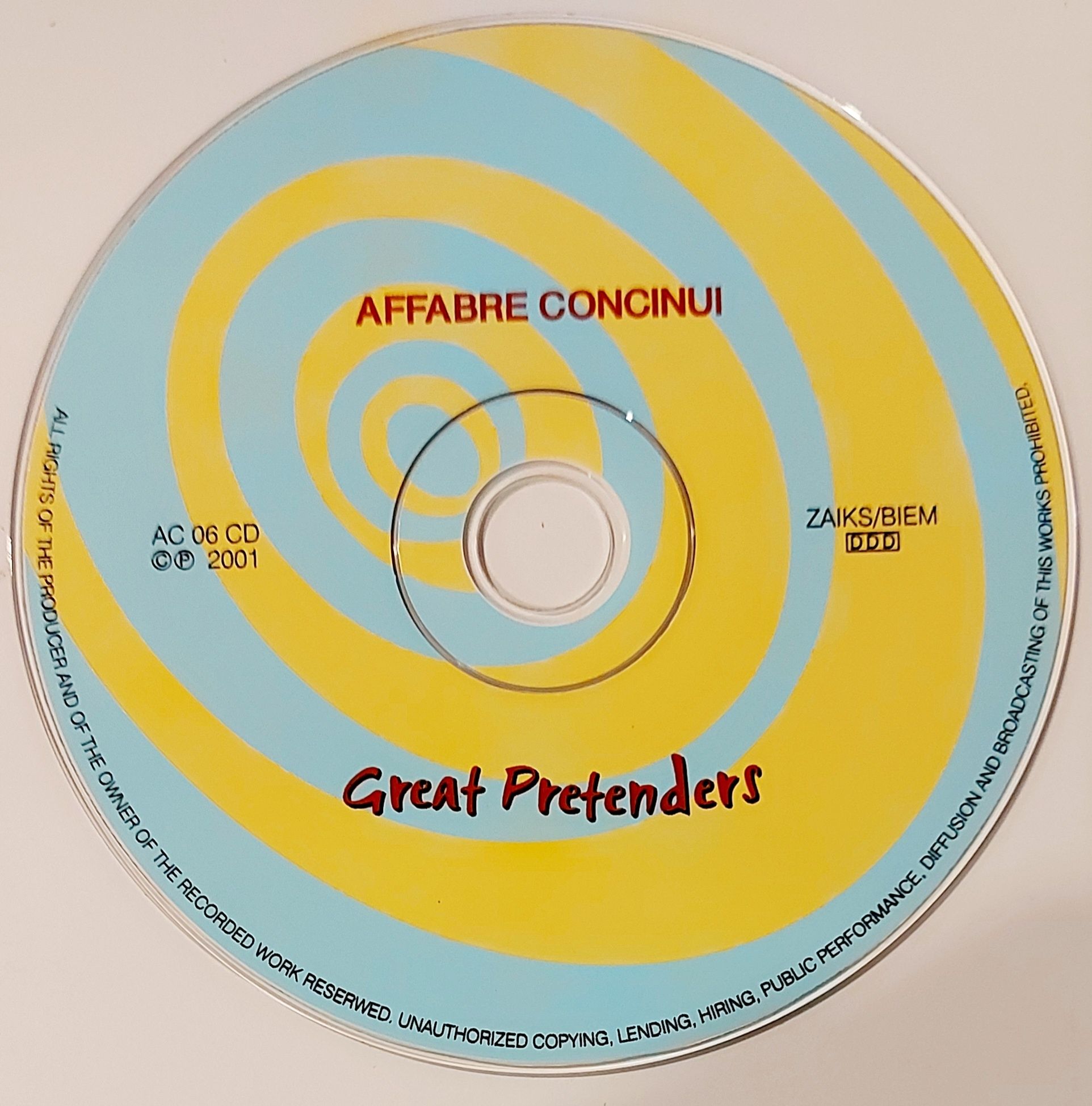 Affabre Concinui Great Pretenders 2001r