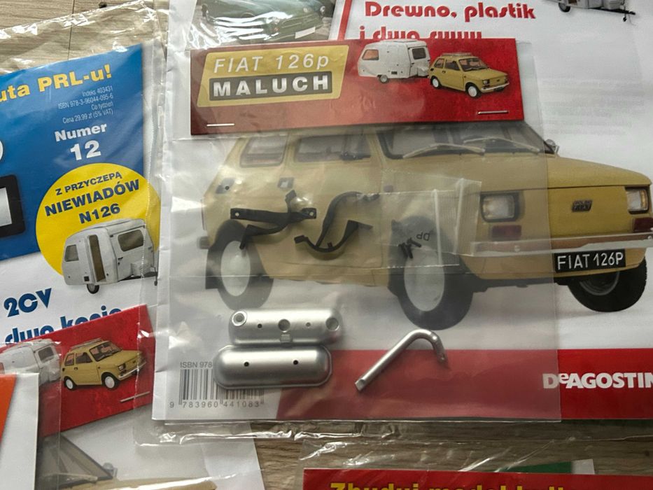 DeAgostini FIAT 126p Maluch 1: 8 kompl. nr 1-15 segregator cały silnik