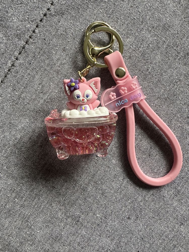 Nowy brelok breloczek do kluczy różowy kot kotek