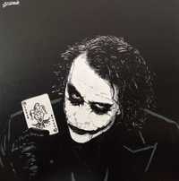 Joker Heath Ledger pintura original em tela