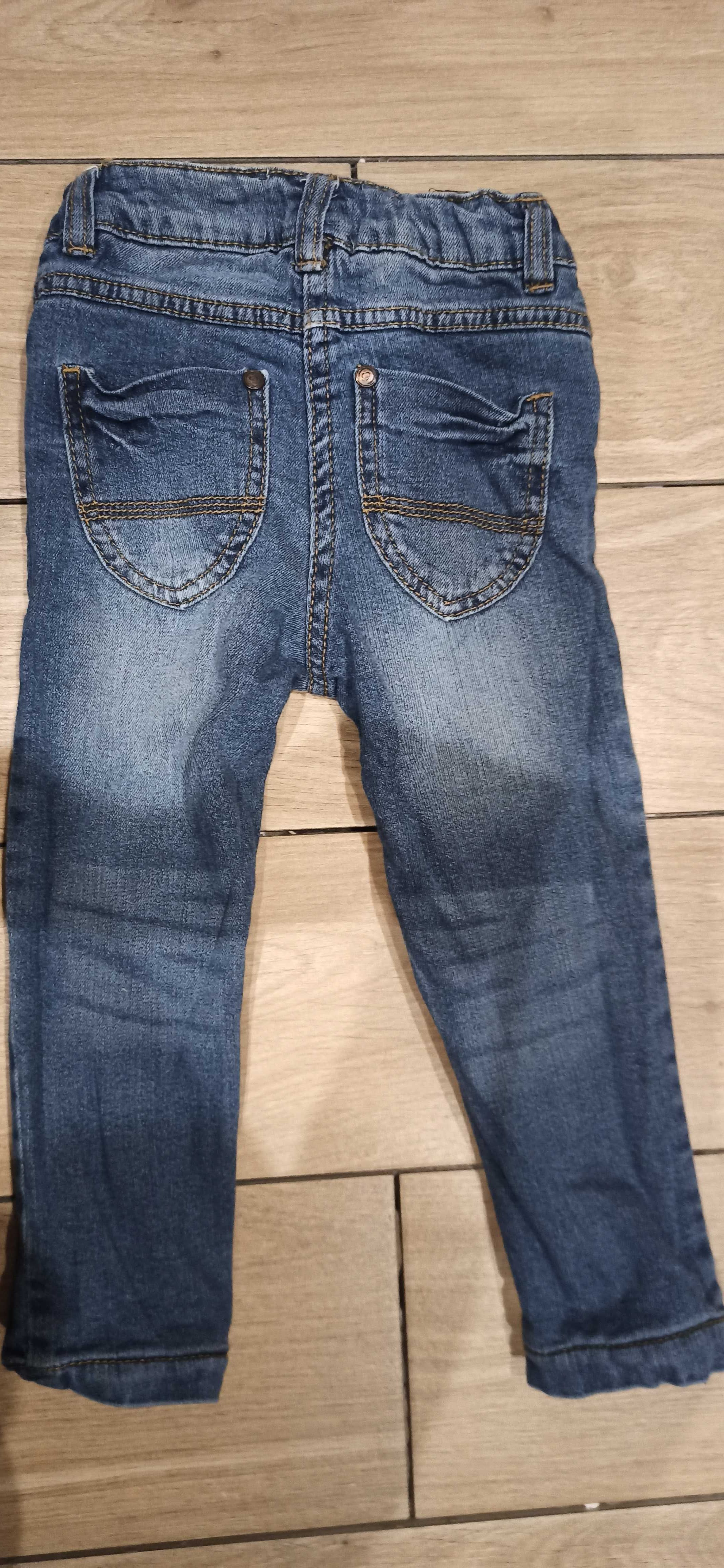 Spodnie jeansowe ocieplane dziewczęce z regulacją ciepłe