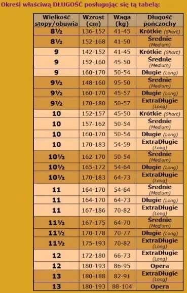 Oryginalne pończochy nylonowe, rozm. 9 1/2 - 10 1/2, brąz, lata 70-te