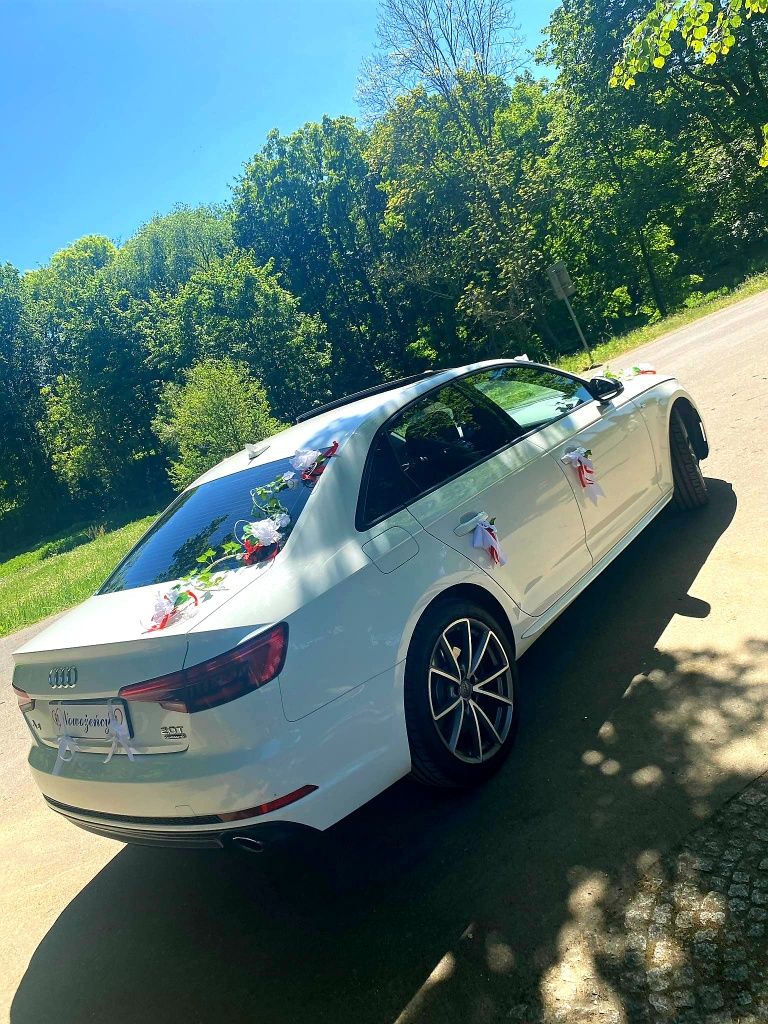 Samochód do ślubu,  białe Audi A4