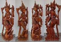 Estátua/escultura/figura Saraswati - deusa hindu (madeira de mogno)
