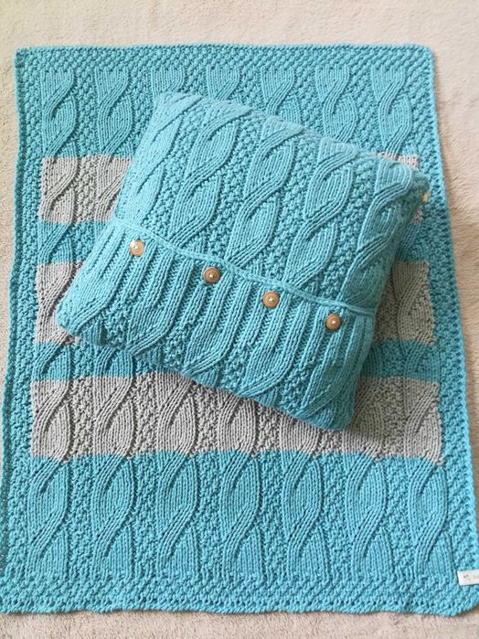 Koc dla dziecka z poduszką. Produkt hand made.