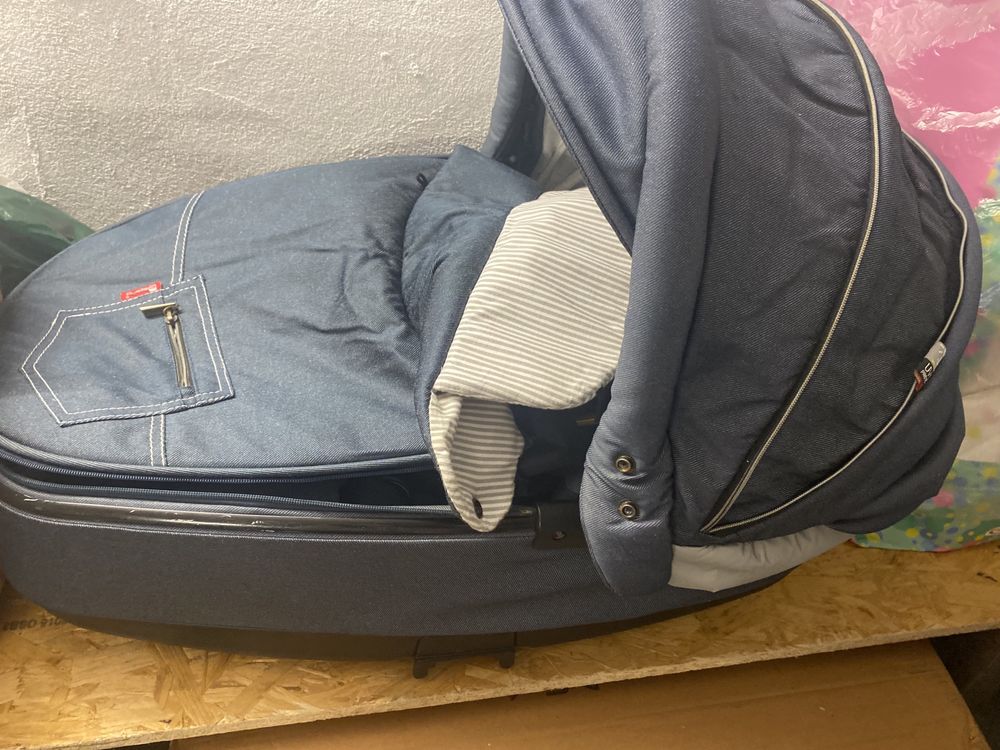 Wózek gondola spacerówka 3w1 espiro NEXT jeans pokrowiec