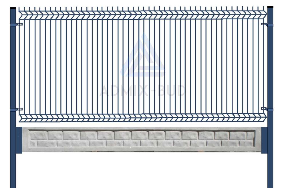Panel ogrodzeniowy 123 fi 4 + podmurówka Ogrodzenie panelowe 3D grafit