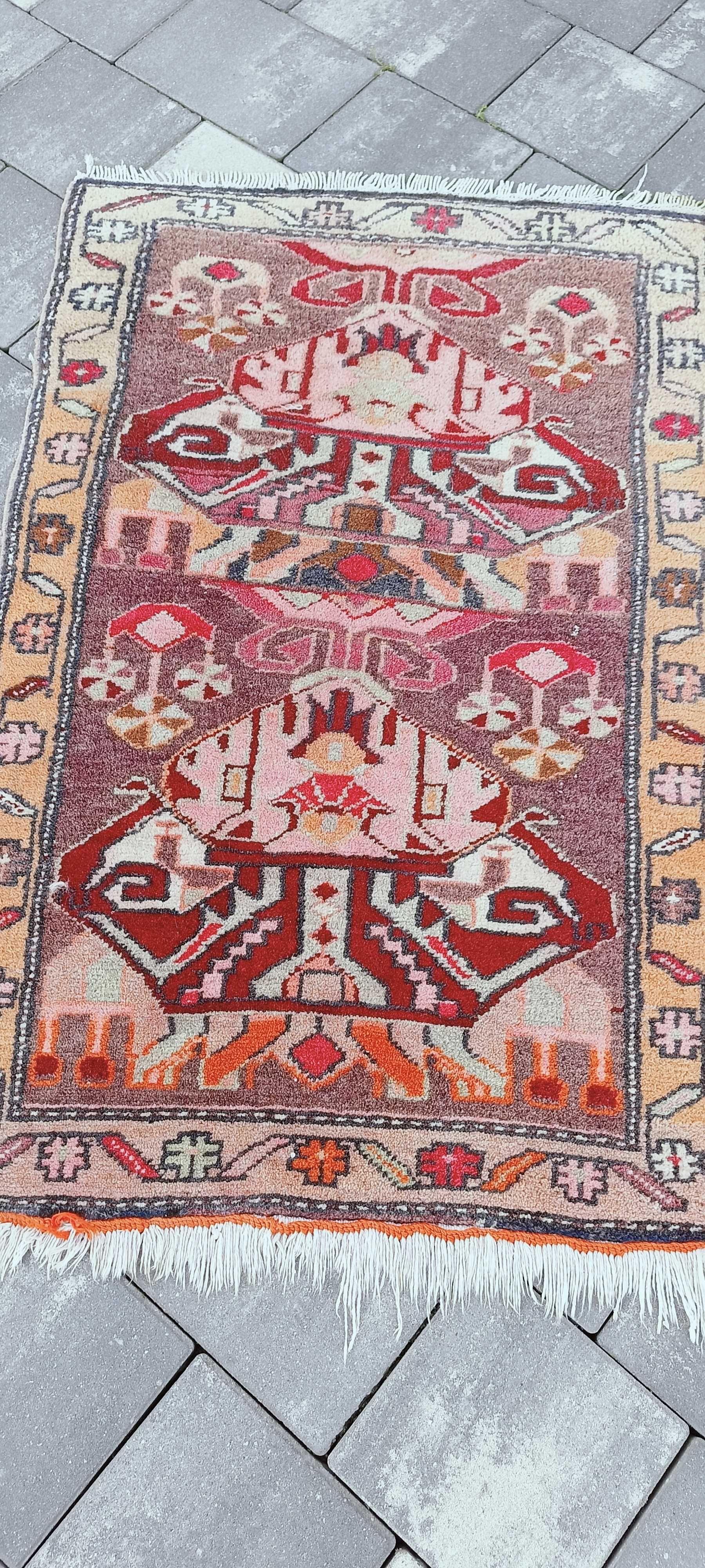 Turecki dywan wełniany 108 x 68 cm wełna 100% tkany ręcznie
