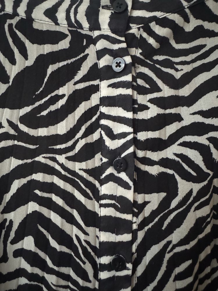 Spódnica midi plisowana plisy zwierzęcy wzór animal zebra zeberka koła