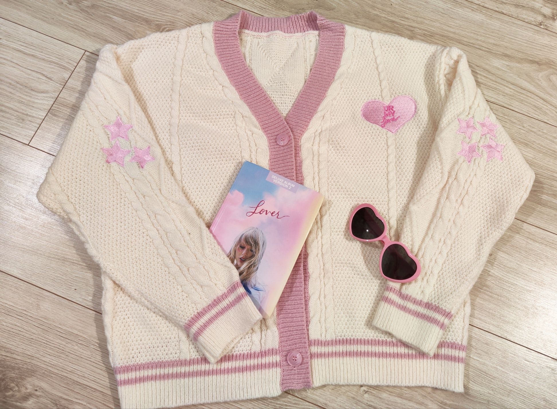 Cardigan kardigan Taylor Swift Lover serca walentynki sweter