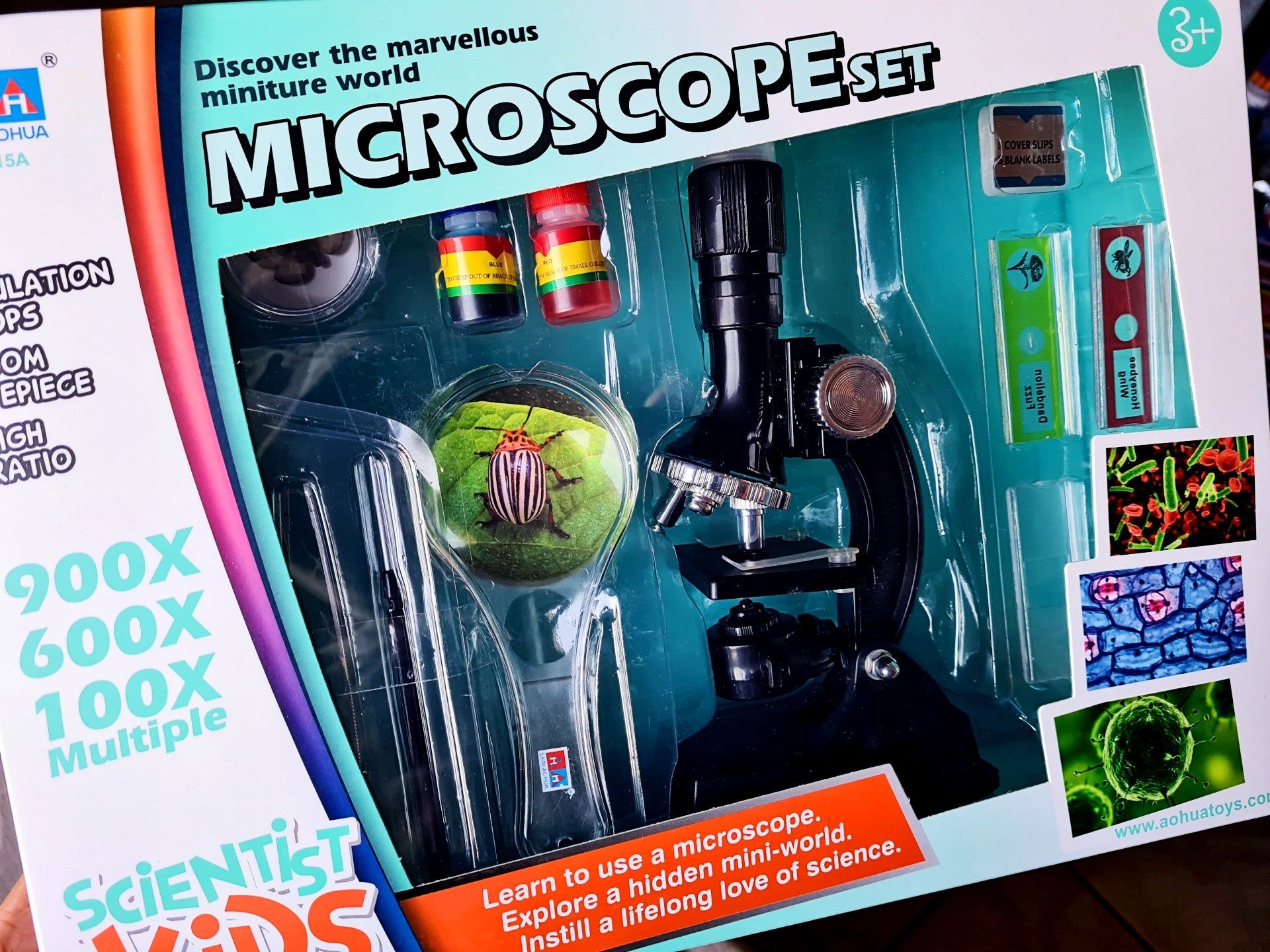 Nowy super Mikroskop + akcesoria - zabawki edukacyjne