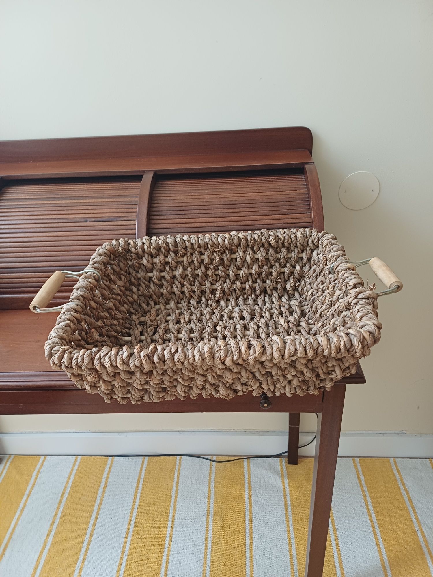 Cesta de palha retangular
