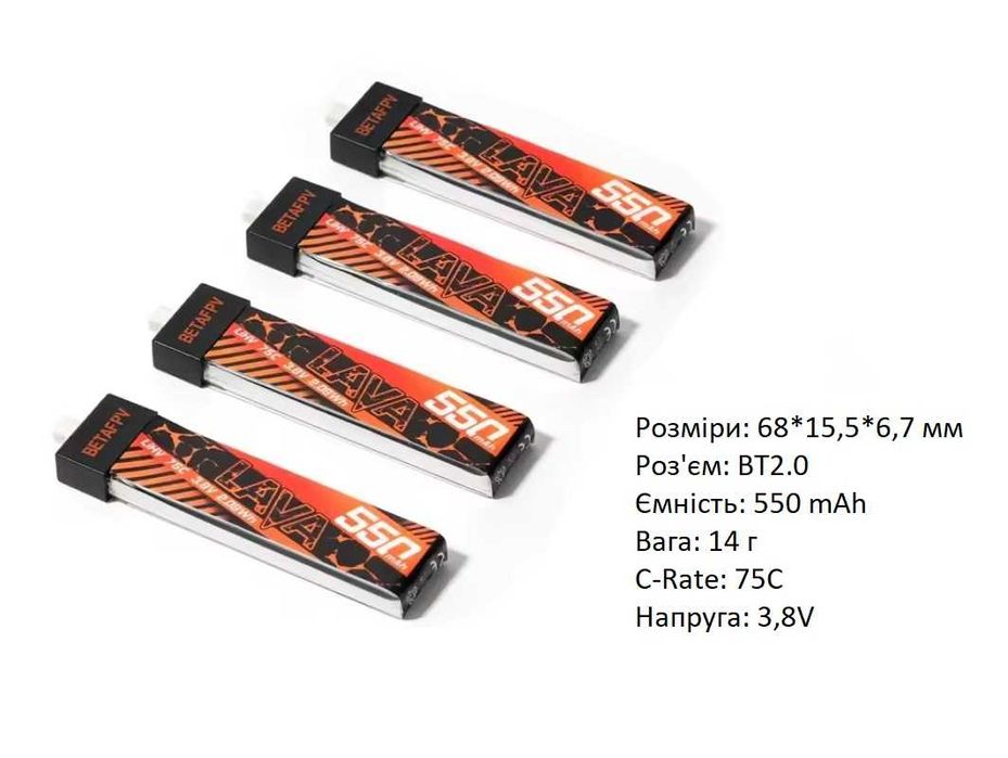 Акумулятори 1S (260 - 550 mah)