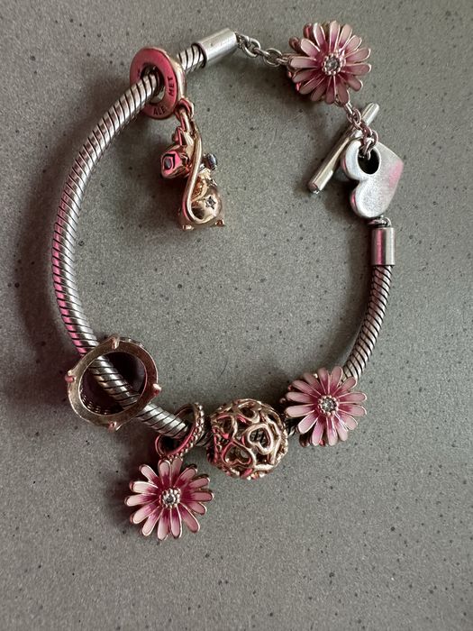 Pandora 3 bransoletki oryginne 19 charmsow