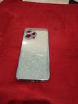 Capa silicone com rebordo azul+ fundo glitter compatível com redmi 12