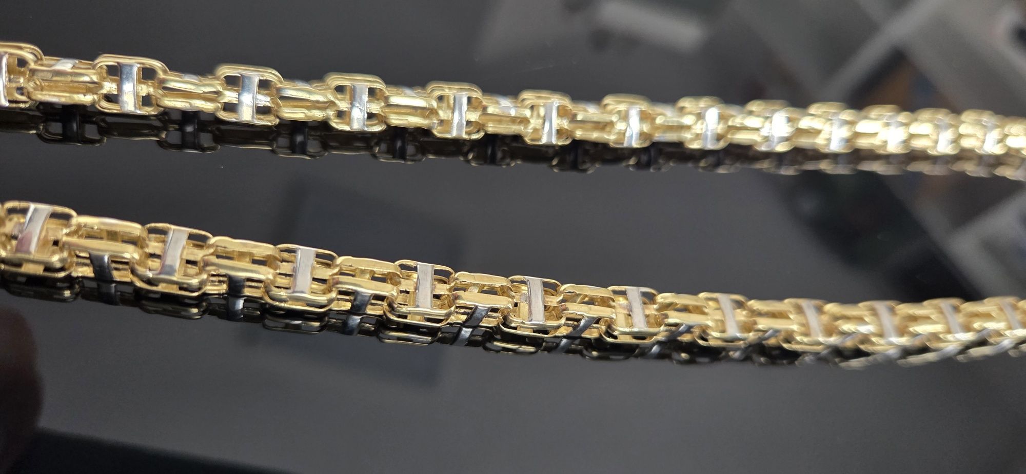 Łańcuch z białym złotem!  Nowy model pr 585 14K