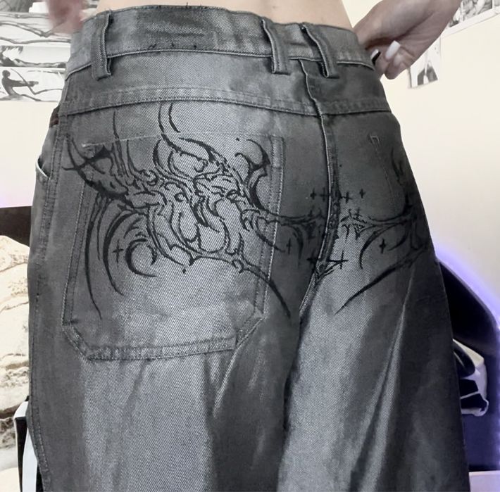 широкие джинсы кастом adidas