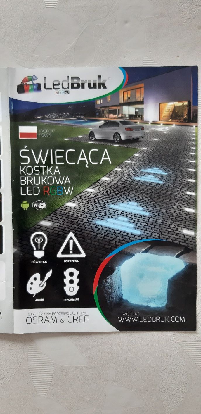 Świecąca kostka granitowa -ledbruk OKAZJA połowa ceny