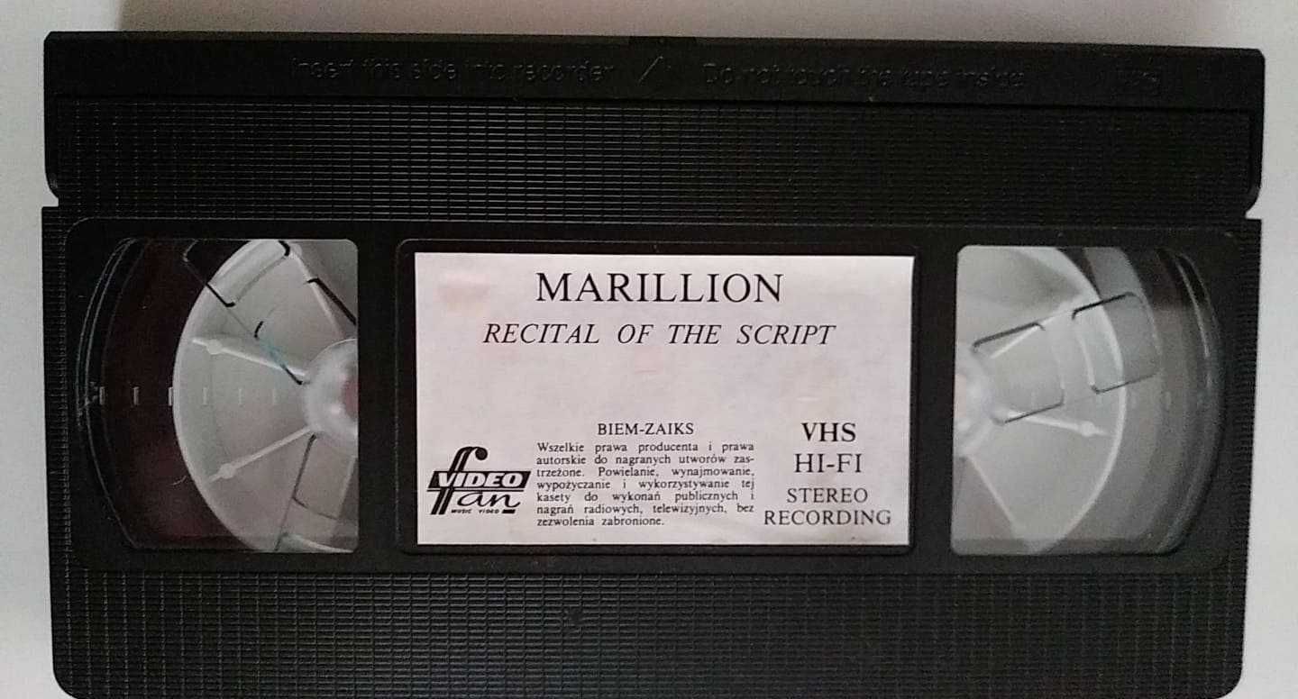 Marillion ‎– Recital Of The Script, UNIKAT VHS VIDEO 1983