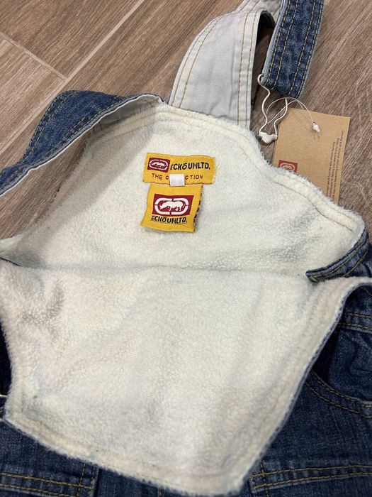 Полукомбінезон на шлейках джинсовий утеплений