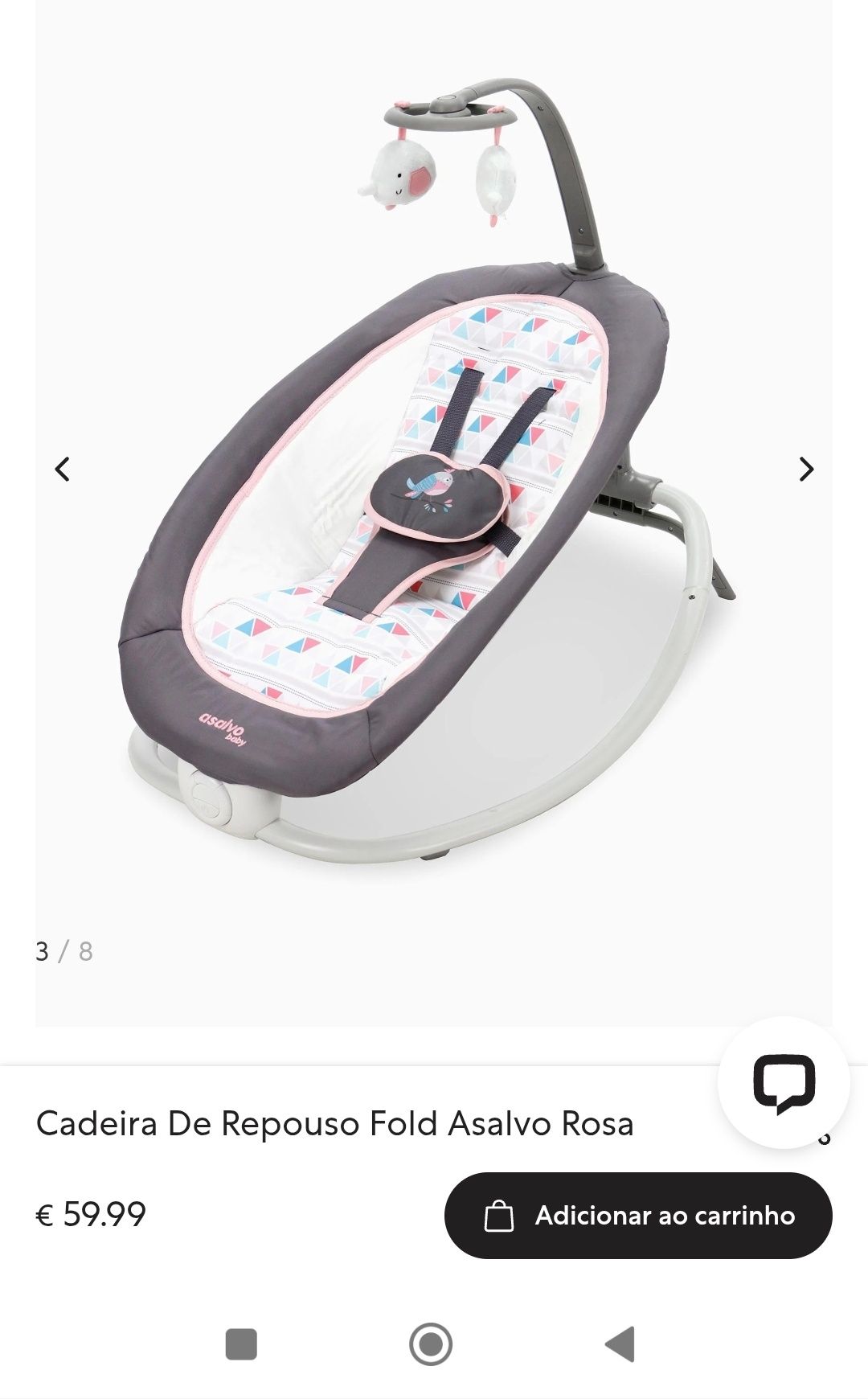 Espreguiçadeira para bebê menina