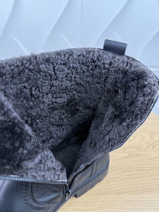 Чоловічі зимові чоботи черевики з натуральної шкіри/замши/хутро