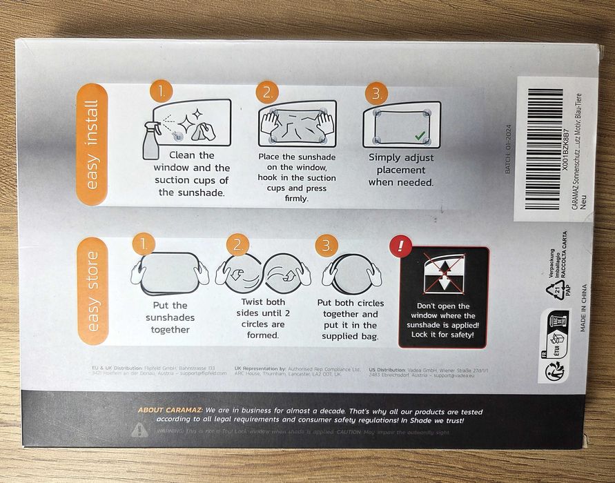 Osłona przeciwsłoneczna dla dzieci na szyby