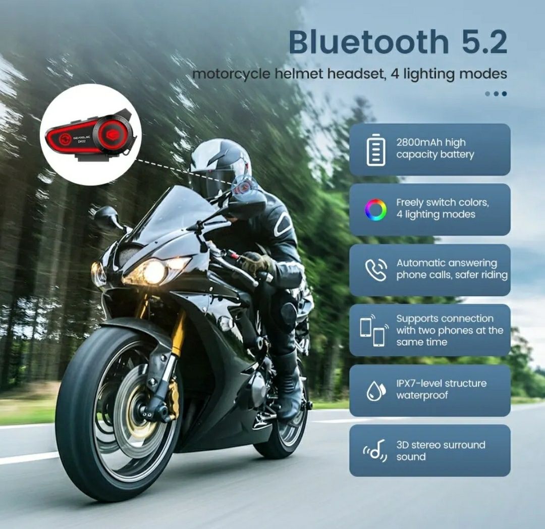 Zestaw słuchawkowy do kasku Bluetooth