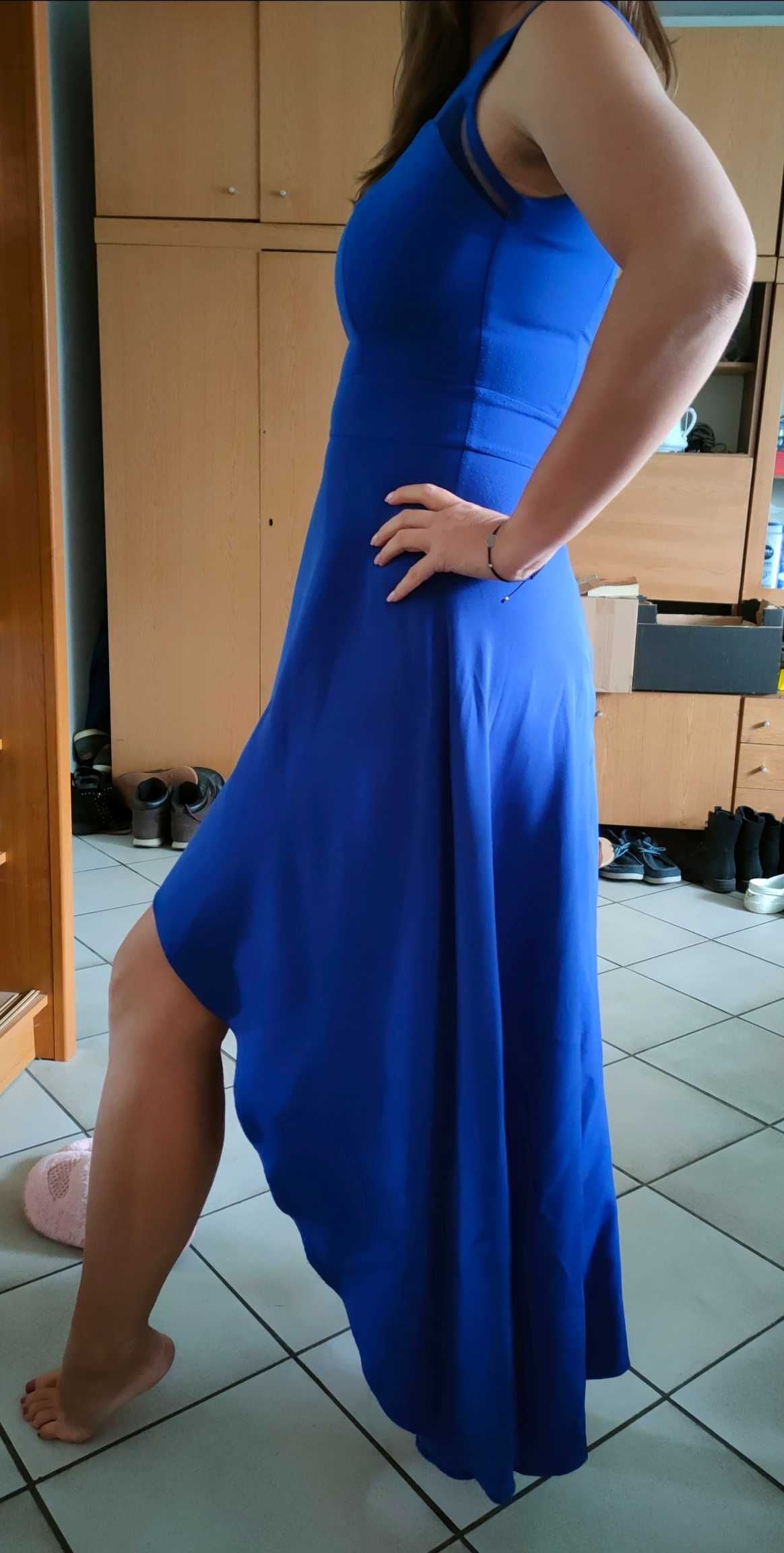 Suknia rozmiar 36 M sukienka niebieska piękna stan bardzo dobry
