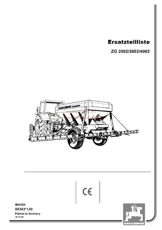 Katalog części Rozsiewacza nawozów Amazone ZG 2002/3002/4002