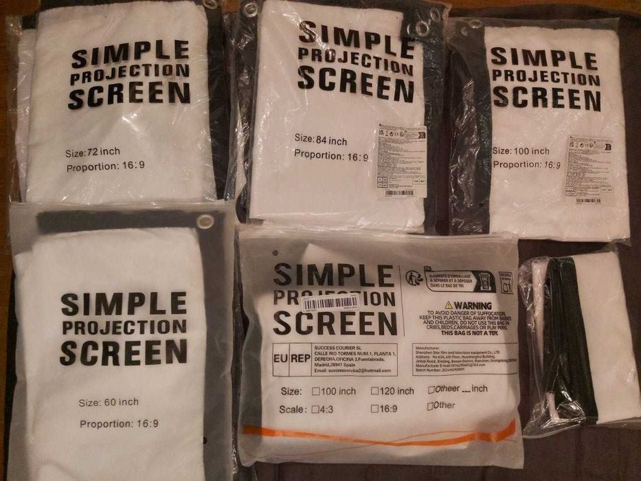 60/72/84/100 D Проекционные Экраны / Проекційні екрани 4K HD 153-254см