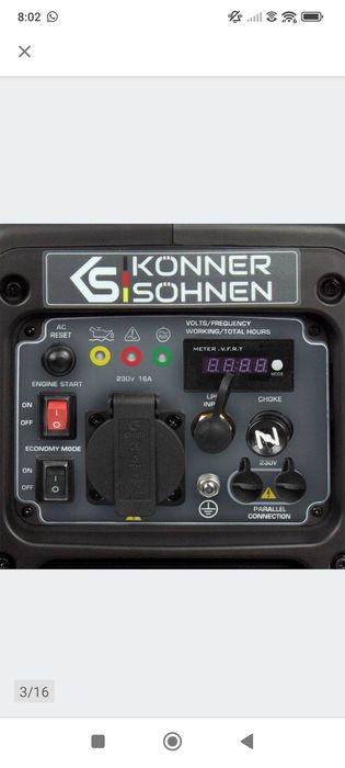 Generator prądu Konner & Sohnen KS 2000iG S, 2 kw z instalacją gazową
