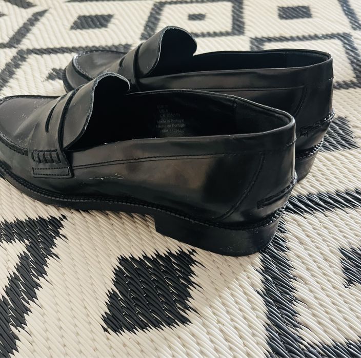 Skórzane botki buty czarne H&M 36 mokasyny