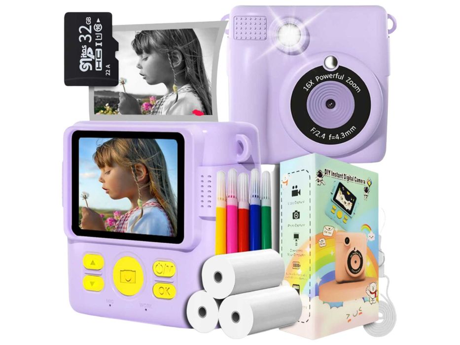 Aparat Fotograficzny Dla Dzieci Cyfrowy Z Drukarką + Wkłady WYPRZEDAŻ