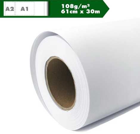 -60% Papier do plotera w rolce matowy 108 g/m 61 cm x 30 m A1 A2