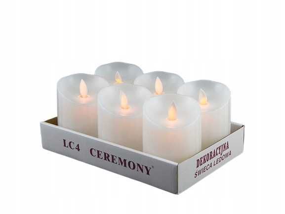 6 x Świeca LED z ruchomym płomieniem + baterie Znicz elektryczny Wkład