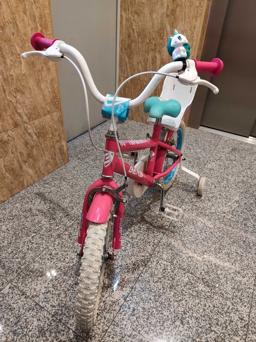 Bicicleta de menina roda 16 com rodinhas e cesto