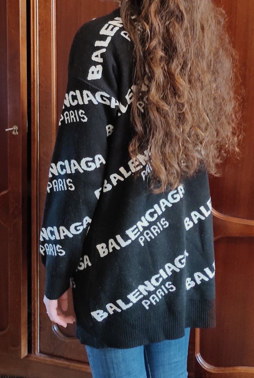 Sweter Balenciaga długi czarny rozmiar S