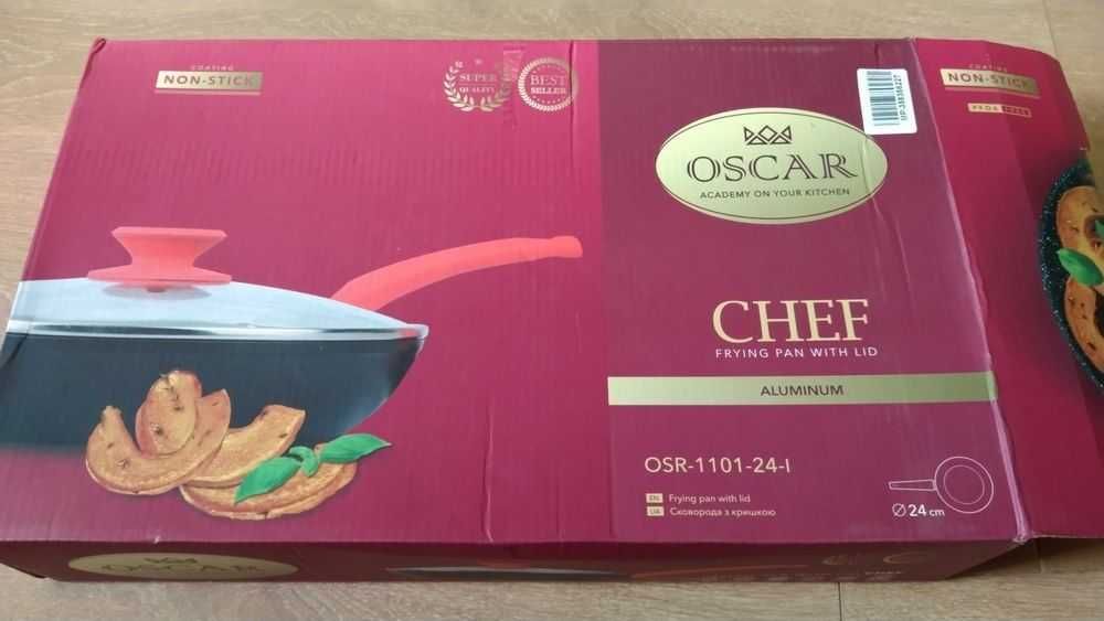 Сковорода с крышкой OSCAR Chef 24см