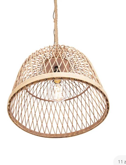 Lampa boho/rustykalna lampa wiszą z rattanu - Calamus HL