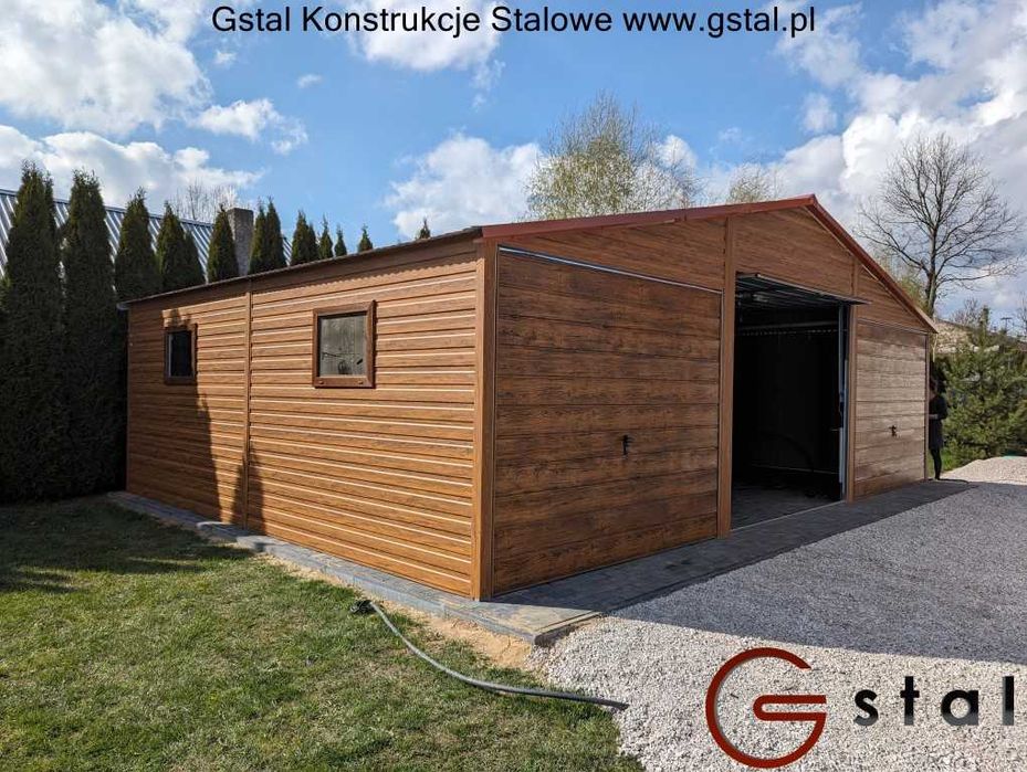 garaż 9x6 brama 220 cm 2x okno drzwi filc ściana 240 cm solidny profil