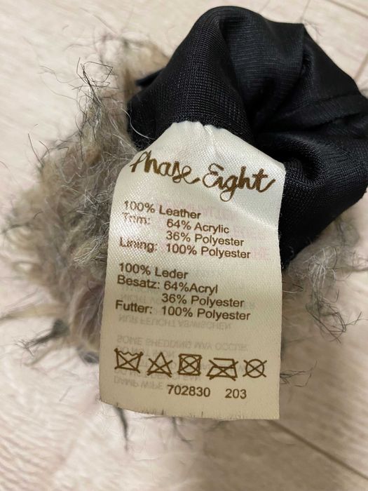 Кожаные женские перчатки с мехом phase eight, размер s