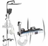 Bateria prysznicowa termostat deszczownica wylewka wodospad bidet lcd