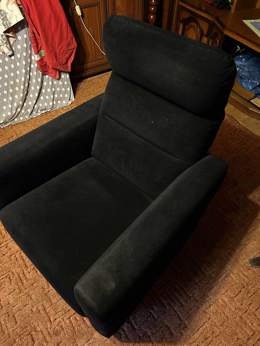 Fotel Czarny materiałowy