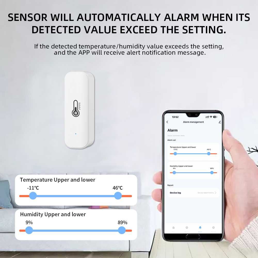 НОВЫЙ iHseno Датчик температуры и влажности TH08 Tuya Wi-Fi/Zigbee