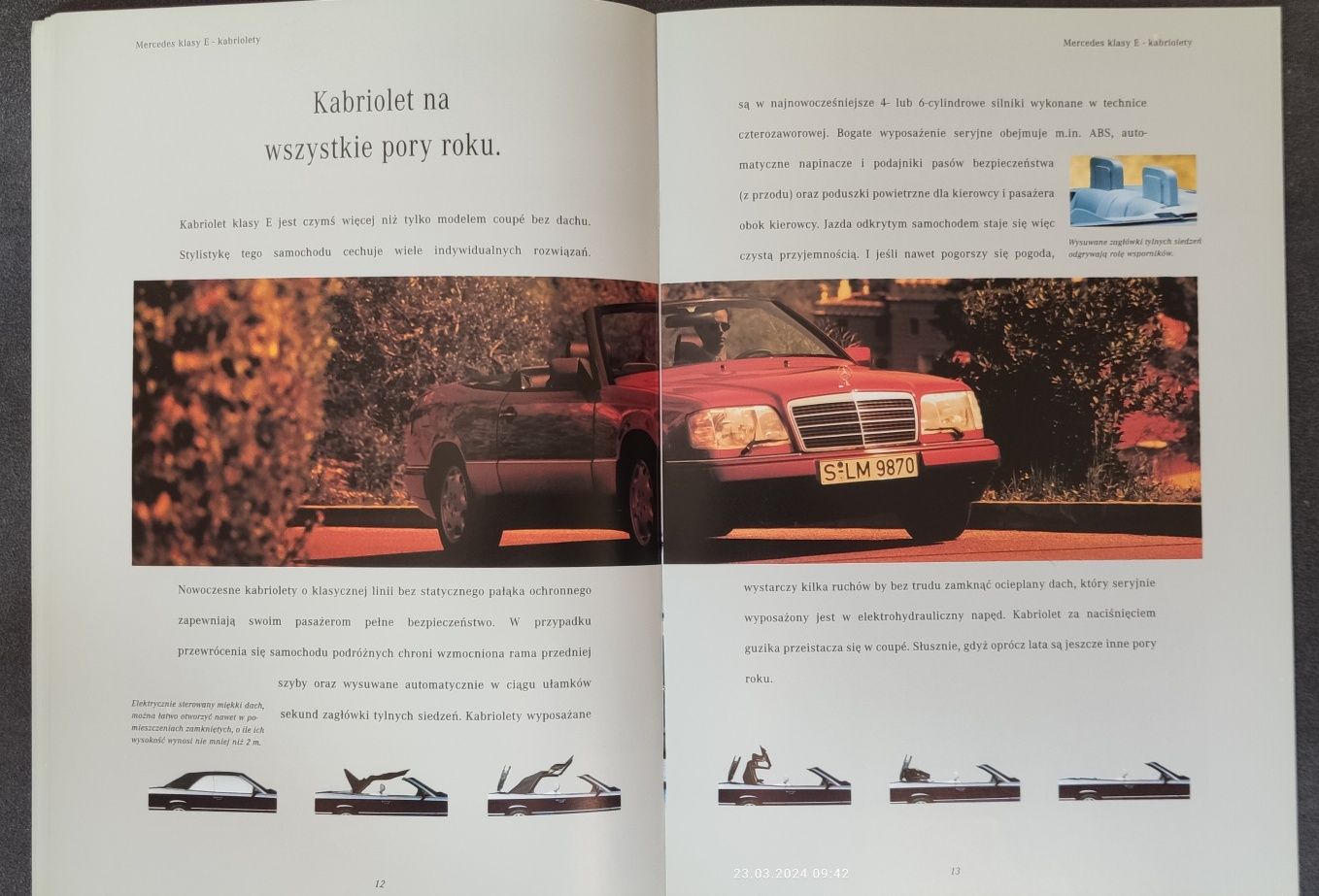 Mercedes Benz Polska prospekt - paleta modeli 1996 rok j.polski