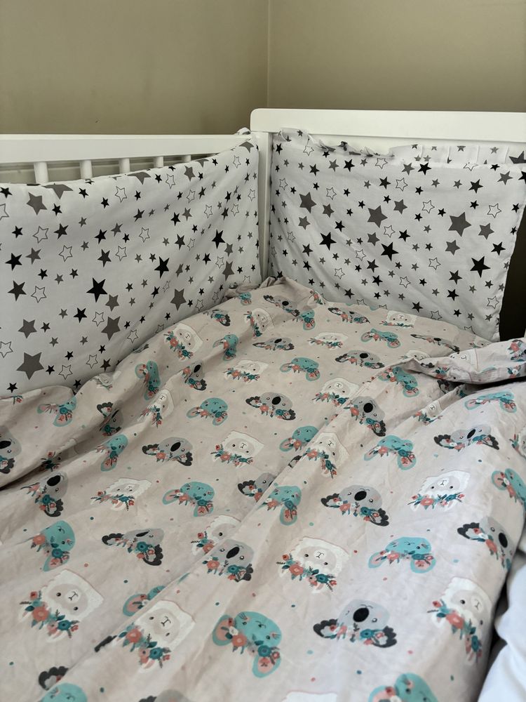 Дитяче ліжко з матрасом та бортиками