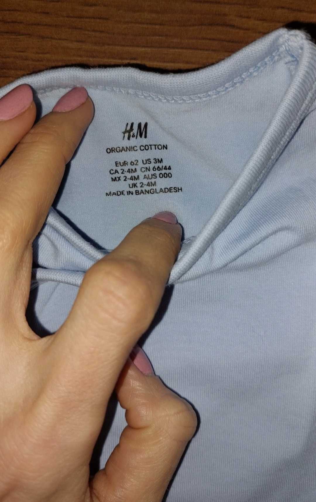 H&M Bawełniany komplecik dla dziewczynki, błekitny, rozmiar 62